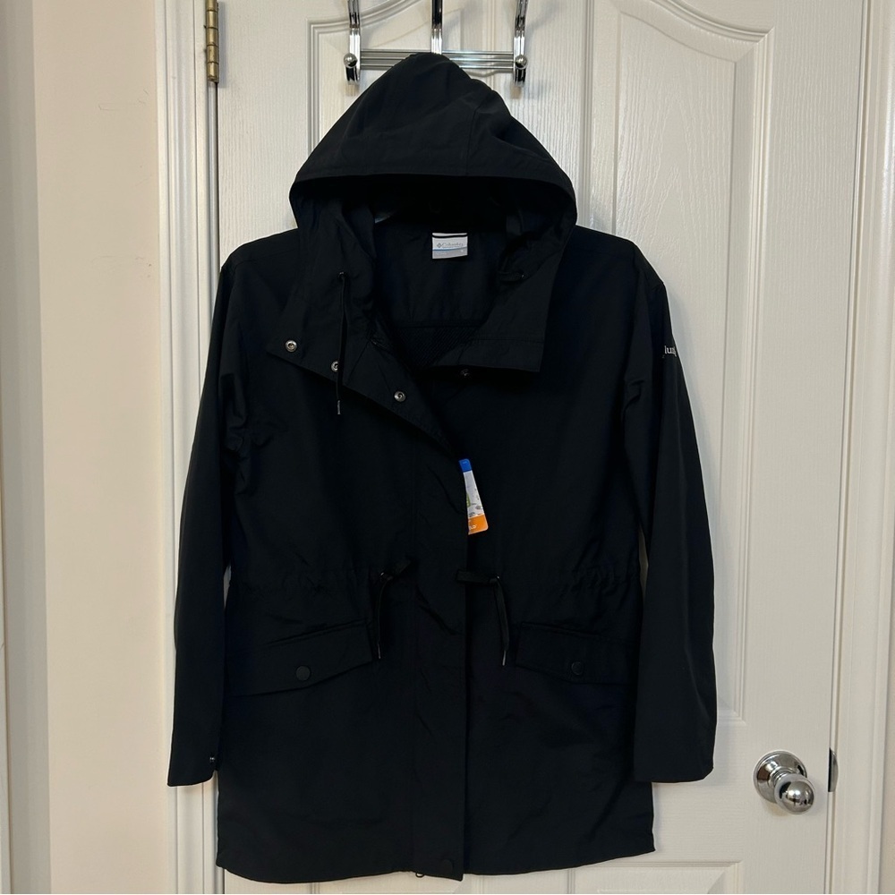 Columbia Women's Pardon My Jacket Hooded Rain Coat in Black Size S - Picture 5 of 12